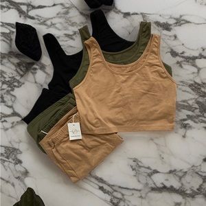 SHEIN: 3 pcs tank top & biker shorts